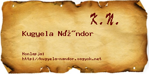 Kugyela Nándor névjegykártya